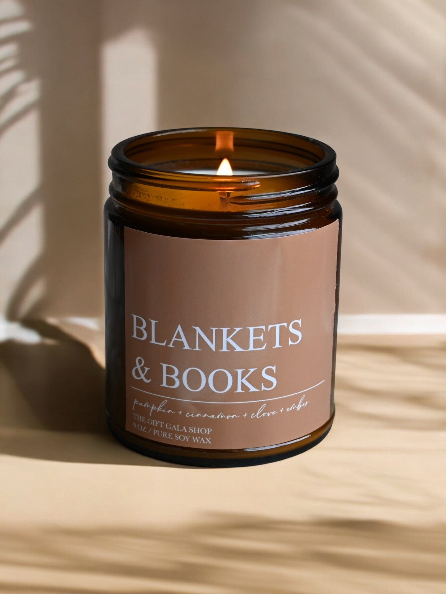 Blankets and Books Fall Candle – Pumpkin, Cinnamon & Embers | Woven Autumn Collection | 9 oz Soy Candle Soy candle The Gift Gala Shop Candle Co.